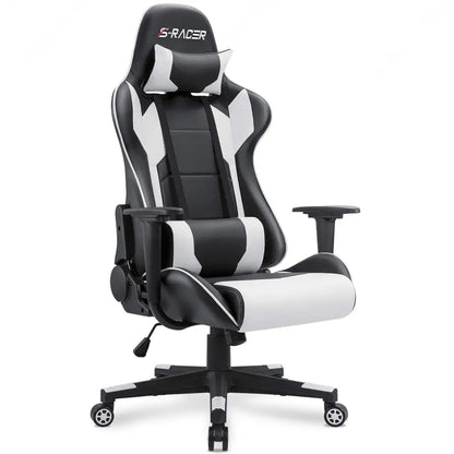 Homall Gaming Chair – Ergonomic Computer Chair with Lumbar Support & Headrest Pillow White Gaming Accessories