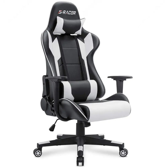Homall Gaming Chair – Ergonomic Computer Chair with Lumbar Support & Headrest Pillow White Gaming Accessories