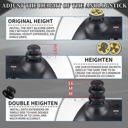 Thumbstick Extender for PS5 & PS4 Controllers - PlayRealm Ergonomic Grip Set x6 Gaming Accessories