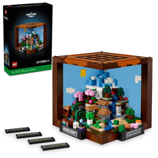 LEGO Minecraft Set – 15th Anniversary Crafting Table with Biome Models & Figures Building Blocks