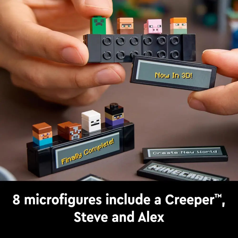 LEGO Minecraft Set – 15th Anniversary Crafting Table with Biome Models & Figures Building Blocks