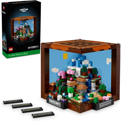 LEGO Minecraft Set – 15th Anniversary Crafting Table with Biome Models & Figures Building Blocks