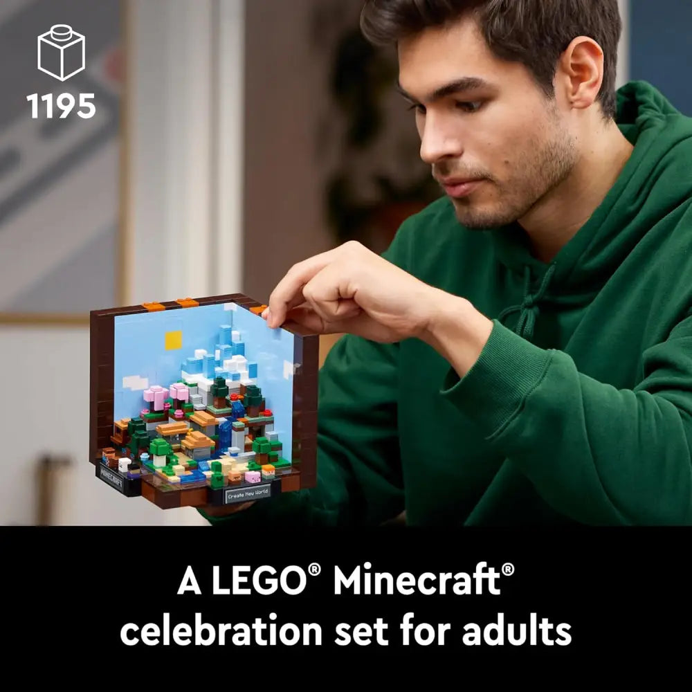 LEGO Minecraft Set – 15th Anniversary Crafting Table with Biome Models & Figures Building Blocks