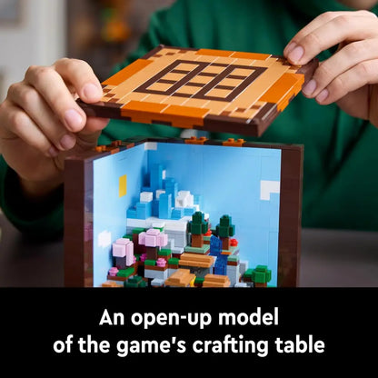 LEGO Minecraft Set – 15th Anniversary Crafting Table with Biome Models & Figures Building Blocks