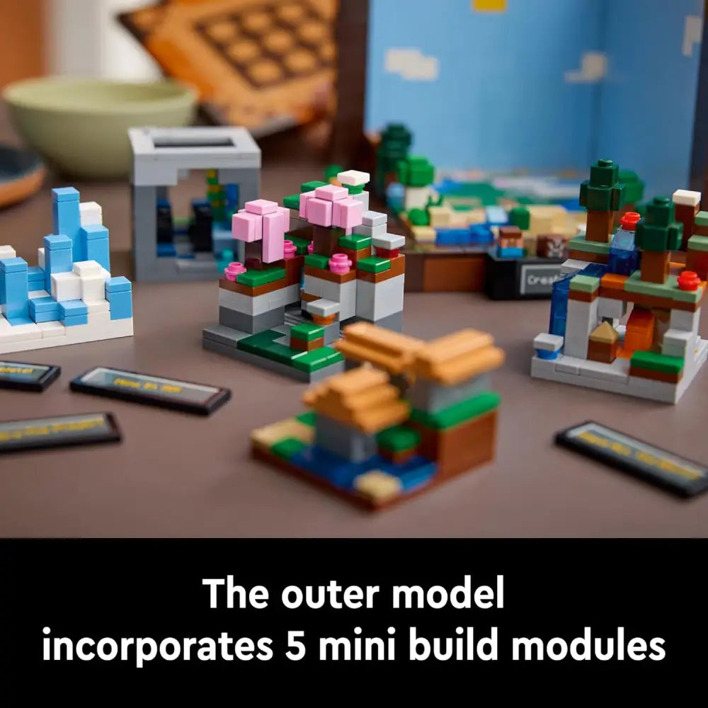 LEGO Minecraft Set – 15th Anniversary Crafting Table with Biome Models & Figures Building Blocks