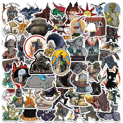 Dark Souls Stickers – Waterproof Vinyl Decal Set | Durable Gamer Collectible Pack 50 PCS Stickers
