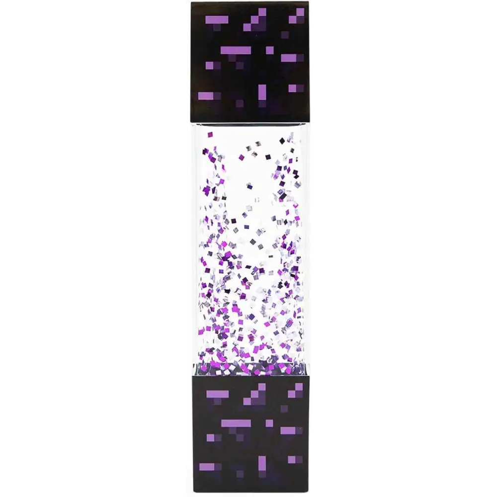 Minecraft Nether Portal Lamp - LED Glitter Motion Light | Bedside Table Decor Home Decor