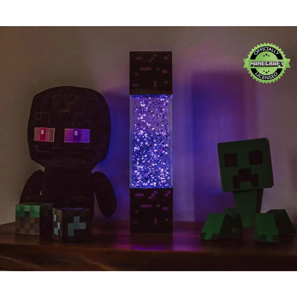 Minecraft Nether Portal Lamp - LED Glitter Motion Light | Bedside Table Decor Home Decor