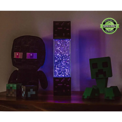 Minecraft Nether Portal Lamp - LED Glitter Motion Light | Bedside Table Decor Home Decor