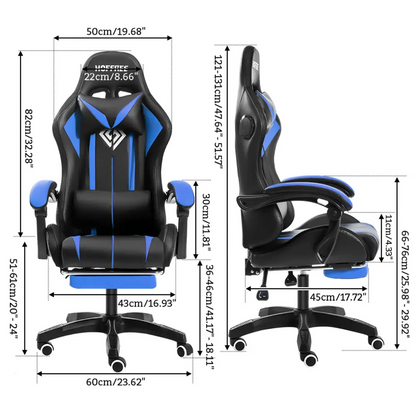 RGB Gaming Chair – Massage Gaming Chair with Bluetooth Speakers, Footrest & LED Lights Gaming Accessories