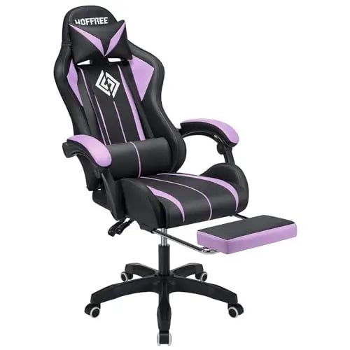 RGB Gaming Chair – Massage Gaming Chair with Bluetooth Speakers, Footrest & LED Lights Gaming Accessories