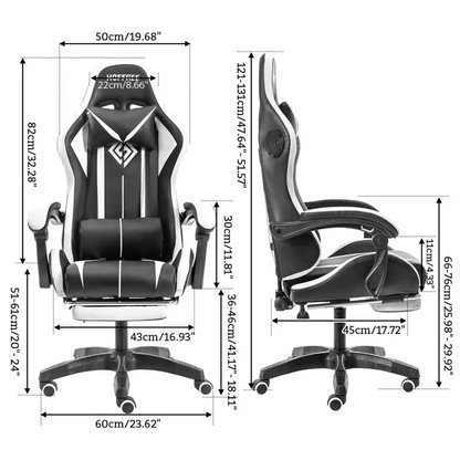 RGB Gaming Chair – Massage Gaming Chair with Bluetooth Speakers, Footrest & LED Lights Gaming Accessories