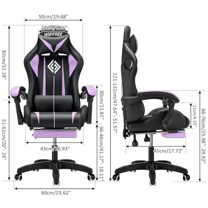RGB Gaming Chair – Massage Gaming Chair with Bluetooth Speakers, Footrest & LED Lights Gaming Accessories