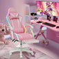 RGB Gaming Chair – Massage Gaming Chair with Bluetooth Speakers, Footrest & LED Lights Pink Gaming Accessories