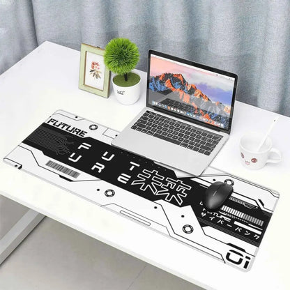 Gaming Mouse Pad XL - Large Black and White Non Slip Rubber Desk Pad 31.5''x11.8'' Mousepad