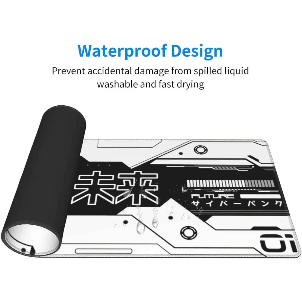 Gaming Mouse Pad XL - Large Black and White Non Slip Rubber Desk Pad 31.5''x11.8'' Mousepad