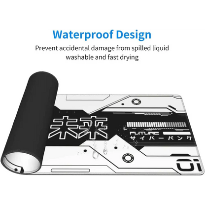 Gaming Mouse Pad XL - Large Black and White Non Slip Rubber Desk Pad 31.5''x11.8'' Mousepad