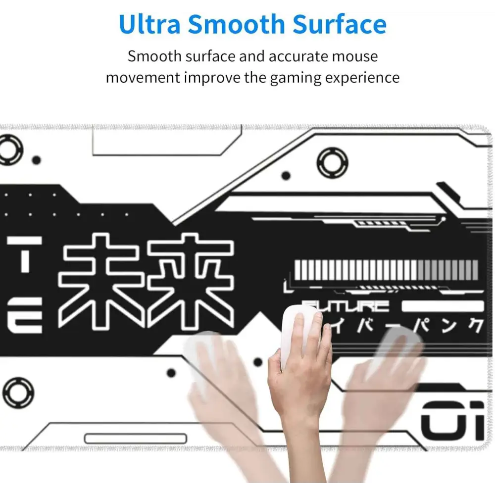Gaming Mouse Pad XL - Large Black and White Non Slip Rubber Desk Pad 31.5''x11.8'' Mousepad