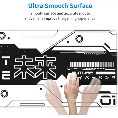 Gaming Mouse Pad XL - Large Black and White Non Slip Rubber Desk Pad 31.5''x11.8'' Mousepad