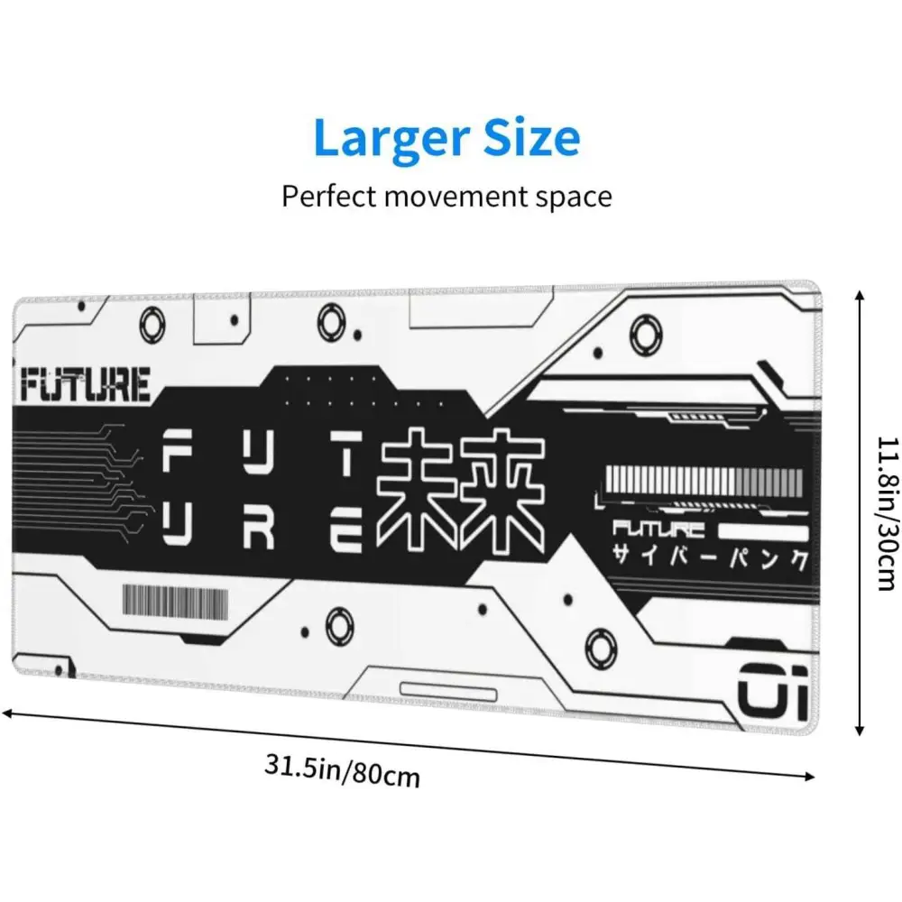 Gaming Mouse Pad XL - Large Black and White Non Slip Rubber Desk Pad 31.5''x11.8'' Mousepad