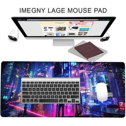 Extended Gaming Mouse Pad – Large Waterproof Mat with Stitched Edges & Non-Slip Rubber Base Mousepad