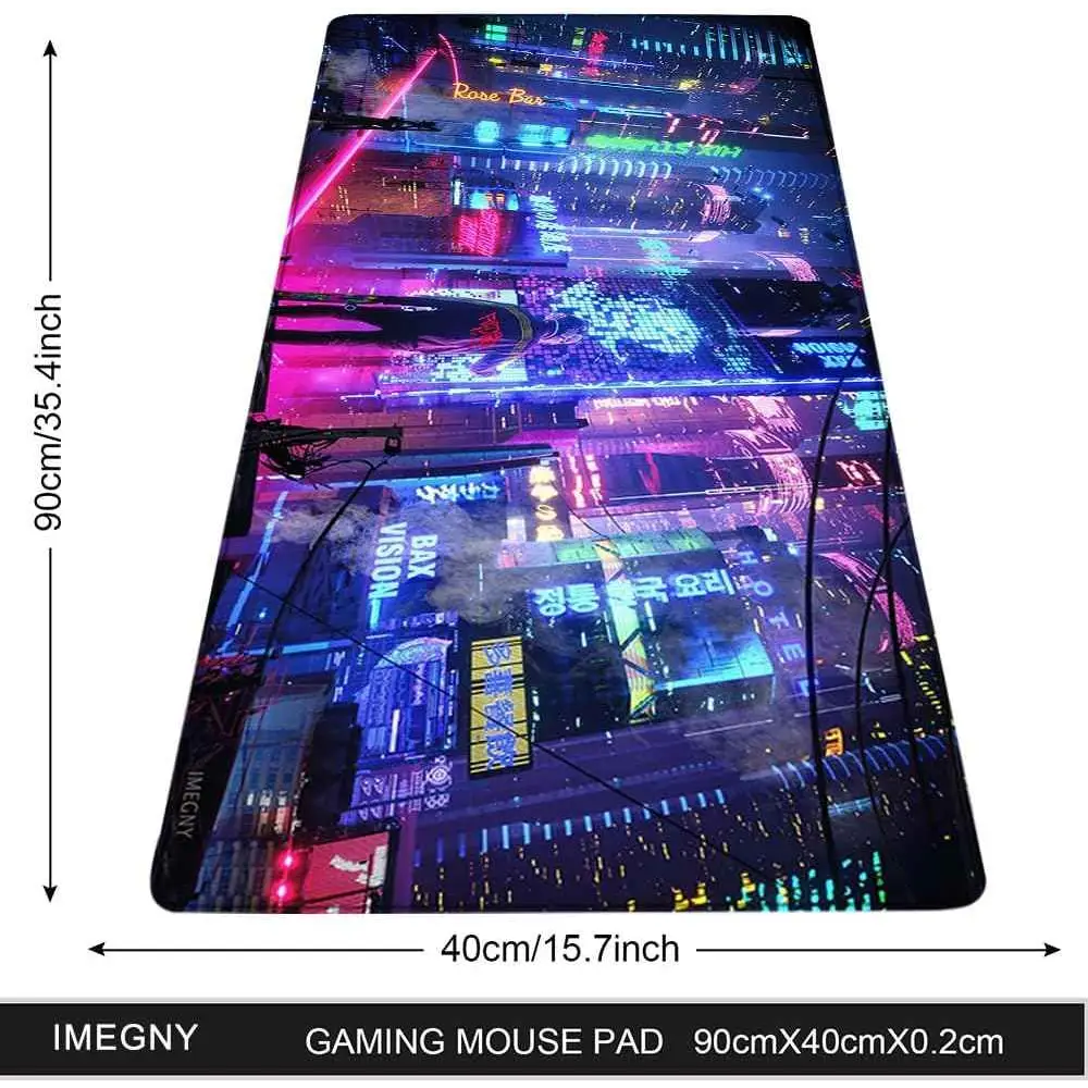 Extended Gaming Mouse Pad – Large Waterproof Mat with Stitched Edges & Non-Slip Rubber Base Mousepad