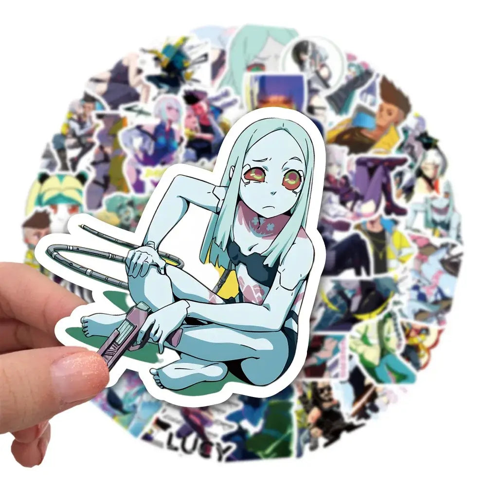 Cyberpunk Edgerunners Stickers – 60PCS Durable Vinyl Decal Set for Laptops & Water Bottles Stickers