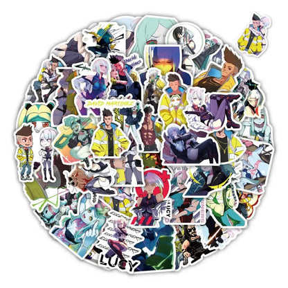 Cyberpunk Edgerunners Stickers – 60PCS Durable Vinyl Decal Set for Laptops & Water Bottles Stickers