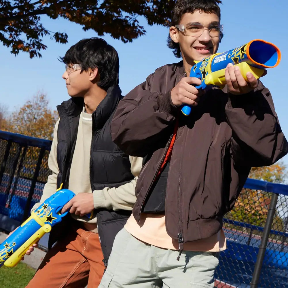Nerf Fortnite Blaster – Half Tone Hero Wrap | Break Open Barrel, 12 Elite Darts Toy