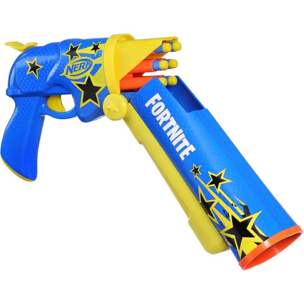 Nerf Fortnite Blaster – Half Tone Hero Wrap | Break Open Barrel, 12 Elite Darts Toy