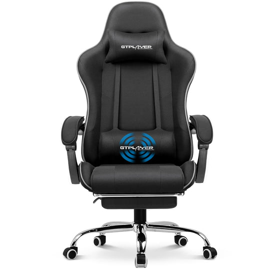 GTPLAYER Gaming Chair, Computer Chair with Footrest and Lumbar Support, Height Adjustable Game Chair with 360° - Swivel Seat and Headrest and for Office or Gaming (White) - Gapo Goods - 