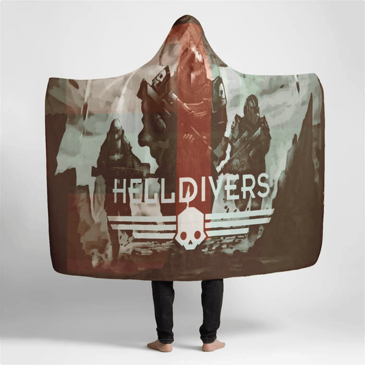 Hooded Sherpa Blanket - Helldivers Large 60x80 - Gapo Goods - Blanket