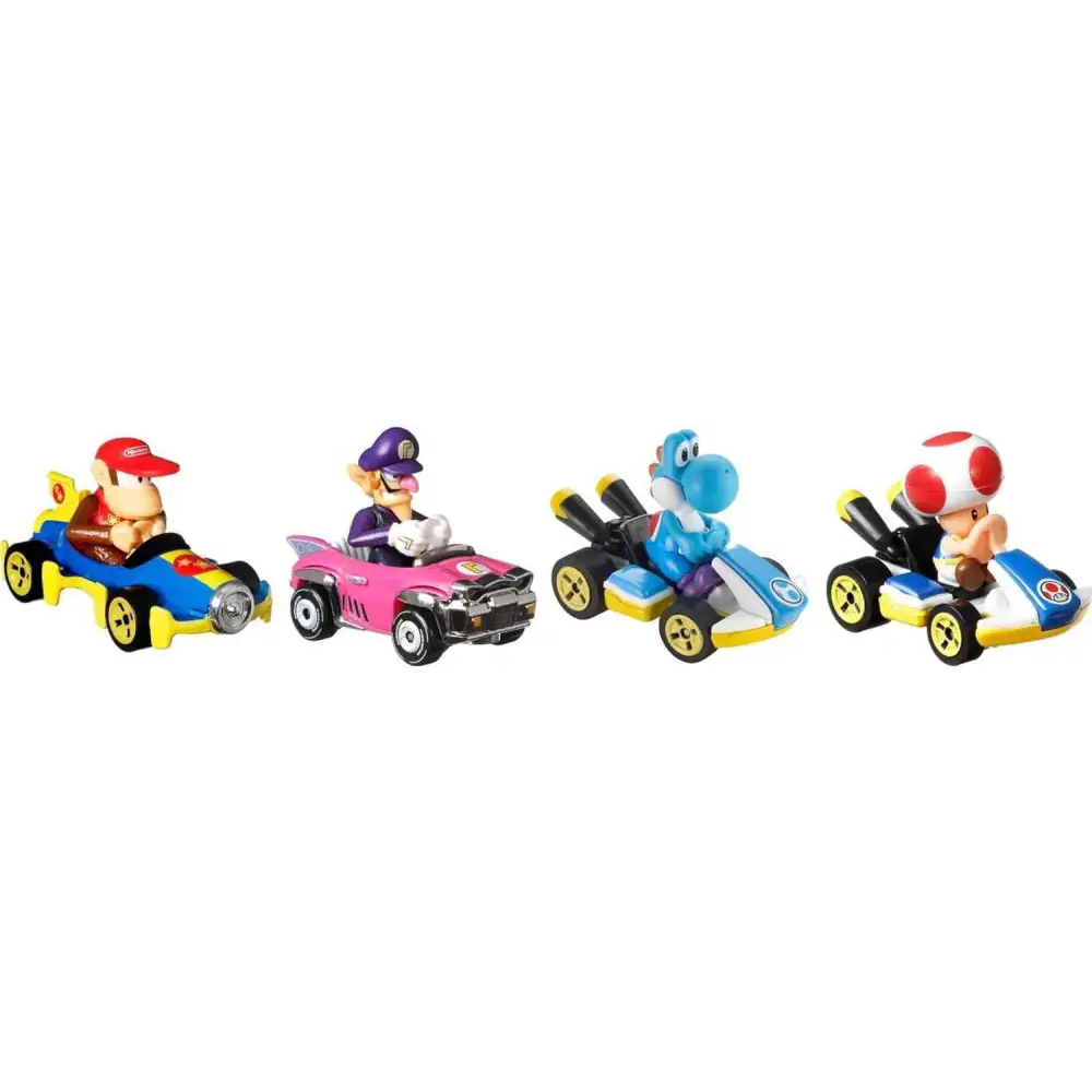 Hot Wheels Mario Kart 4-Pack Exclusive Model Pack – 1:64 Scale Die-Cast Vehicles for Kids & Collectors Collectible