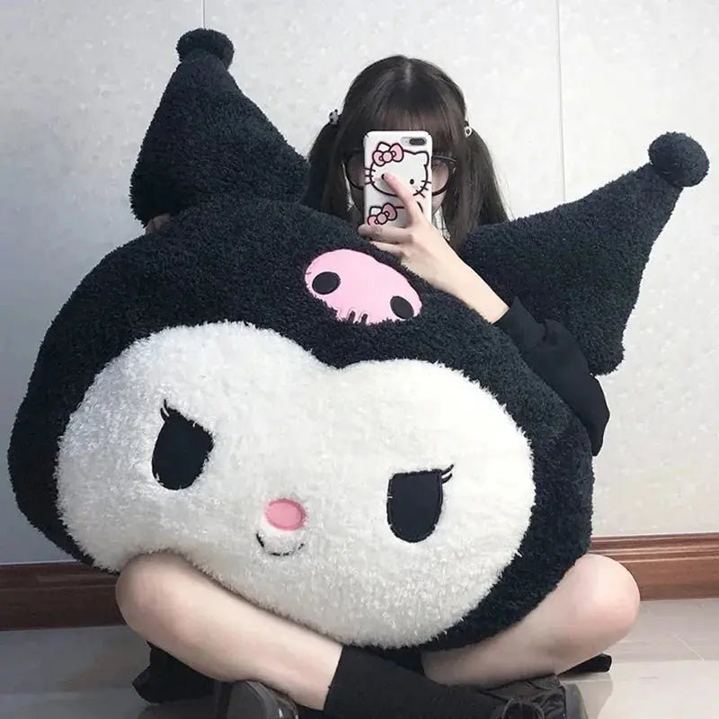 Introducing the Kawaii Sanrio Oversized Kuromi Melody Plush Sofa Pillow Cushion - Gapo Goods - 