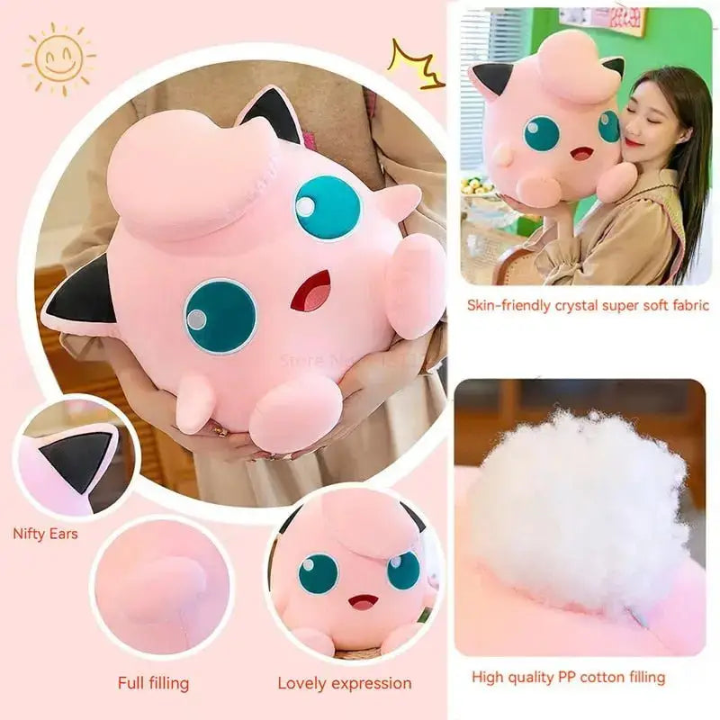 Jigglypuff Plush Doll – Soft Cuddly Pokemon Character Plush Toy for Kids