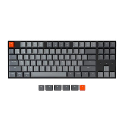 Keychron K8 80% Layout Bluetooth Wireless Mechanical Keyboard, Tenkeyless 87 Keys/USB C/White Backlit/Gateron G Pro Brown Switch/N-Key Rollover, TKL Gaming Keyboard for Mac Windows Gateron Red Switch