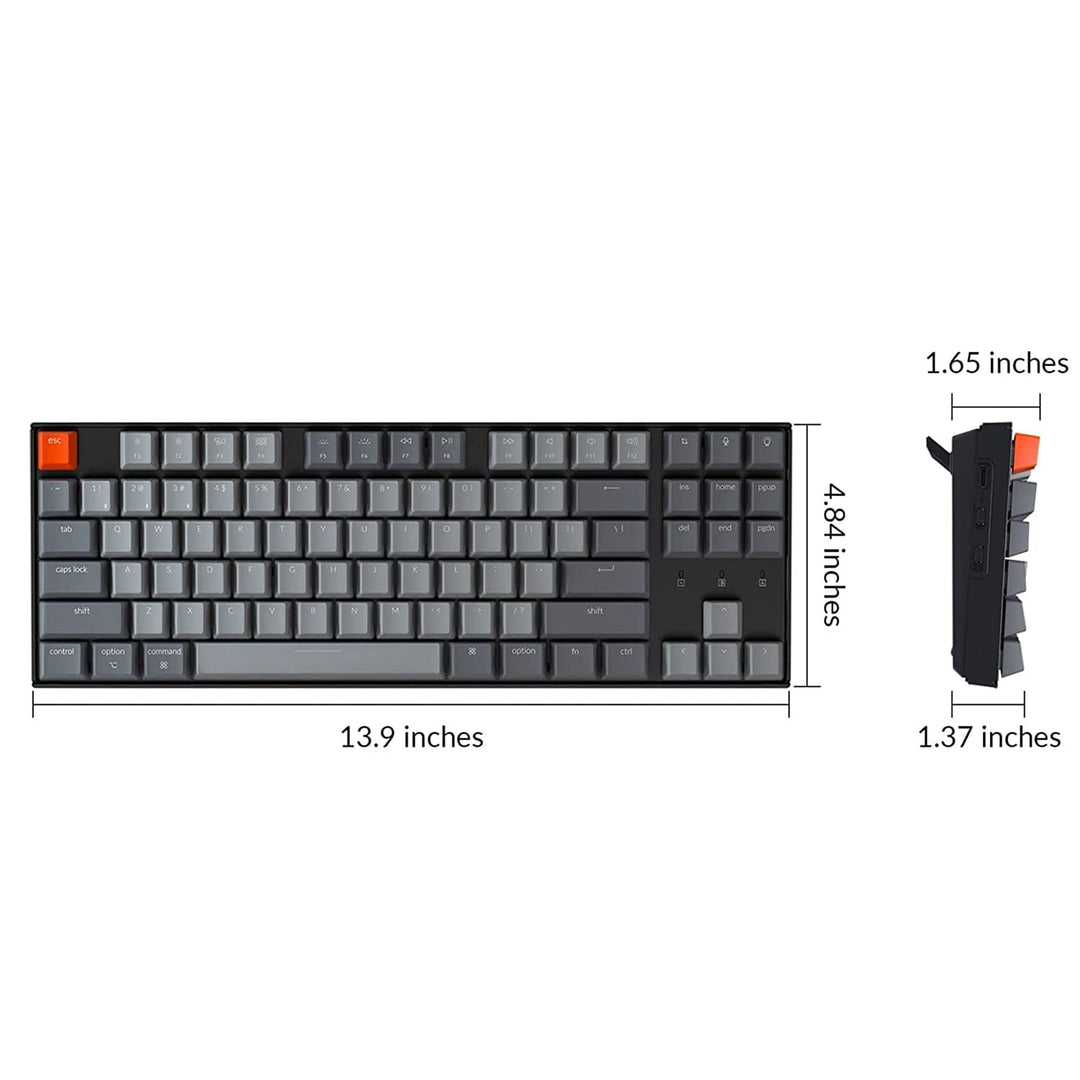 Keychron K8 80% Layout Bluetooth Wireless Mechanical Keyboard, Tenkeyless 87 Keys/USB C/White Backlit/Gateron G Pro Brown Switch/N - Key Rollover, TKL Gaming Keyboard for Mac Windows - Gapo Goods - 