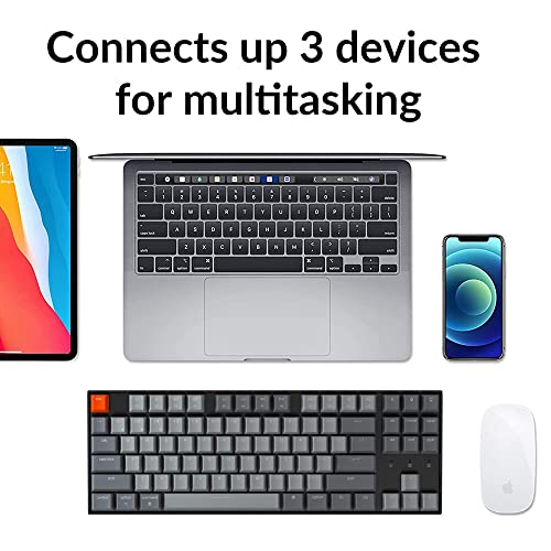 Keychron K8 80% Layout Bluetooth Wireless Mechanical Keyboard, Tenkeyless 87 Keys/USB C/White Backlit/Gateron G Pro Brown Switch/N - Key Rollover, TKL Gaming Keyboard for Mac Windows - Gapo Goods - 