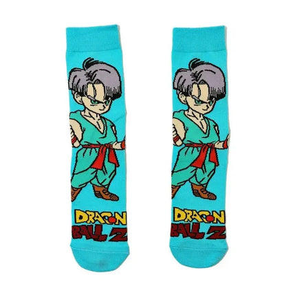Dragon Ball Z Socks - Mens Cotton Anime Long Socks featuring Piccolo Vegeta Master Roshi and Torankusu Figures 01
