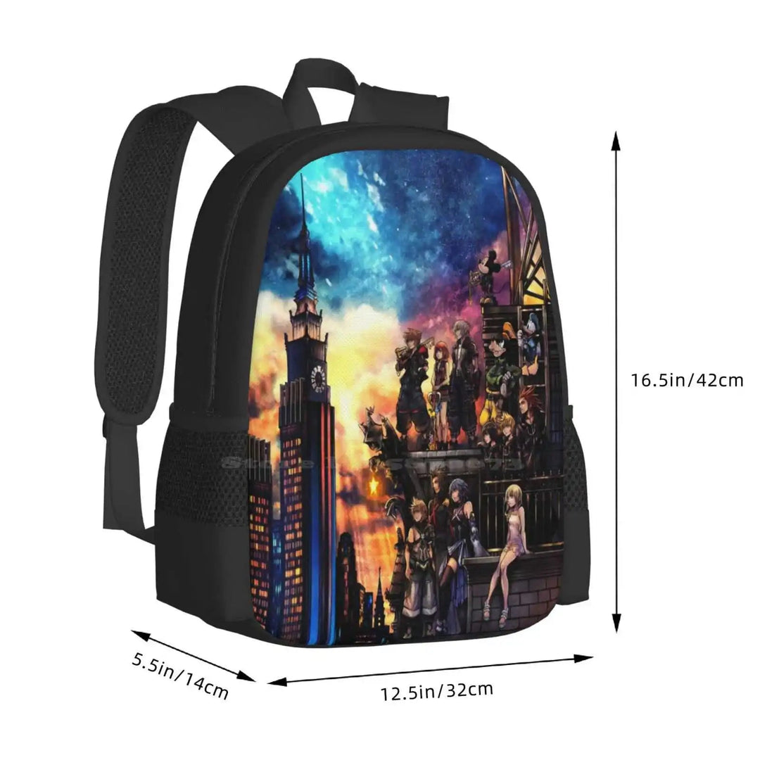 Kingdom Hearts 3 Cover Backpacks For School Teenagers Girls Travel Bags Kingdom Hearts Gamer Video Games - Gapo Goods - 