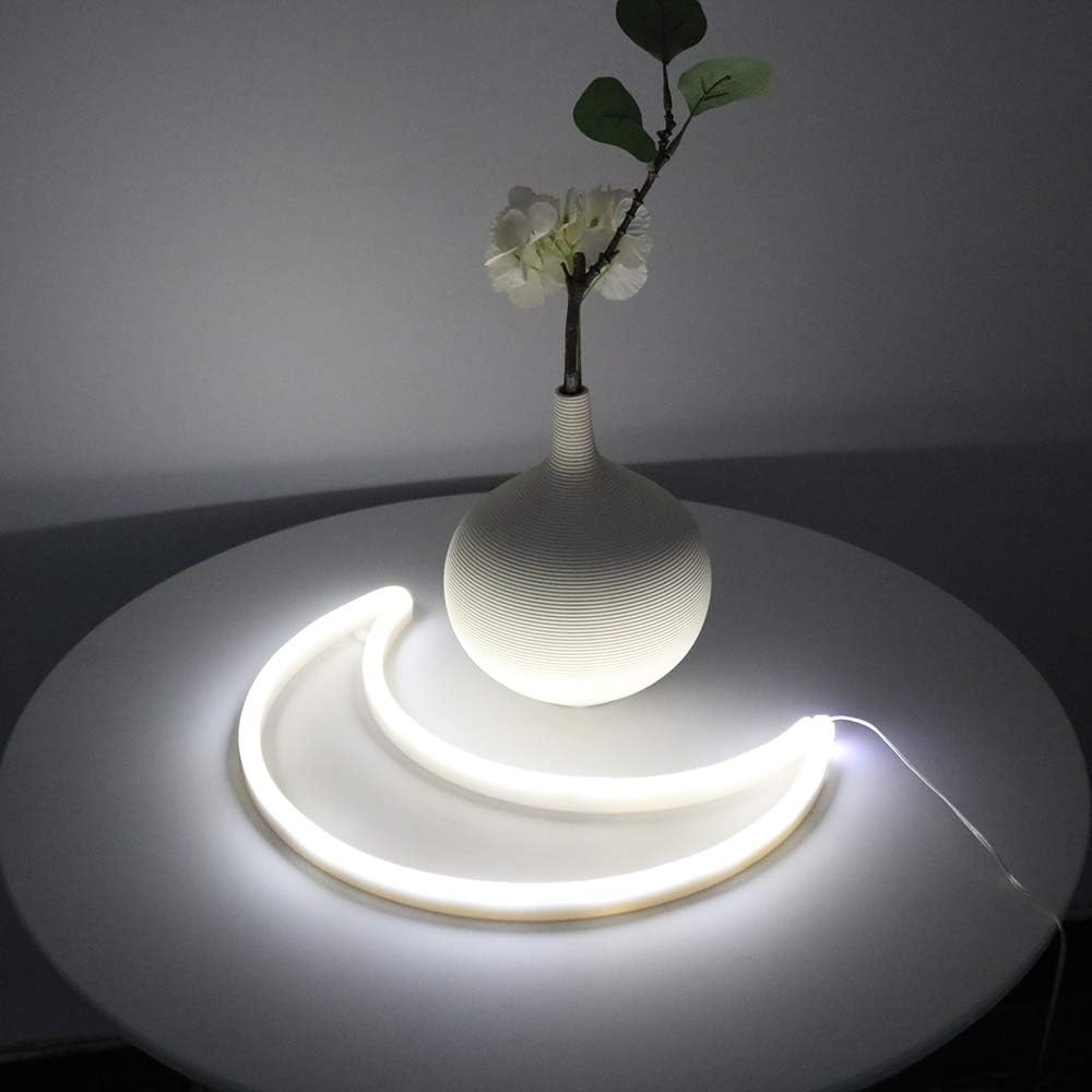 LED Pink Moon Neon Light, Cute Neon Moon Sign,Christmas Room Decor Battery or USB Powered 5V Art LED Decorative Lights Night Lights Indoor for Home, Bedroom, Office,Dorm,Party (Pink Moon) - Gapo Goods - 