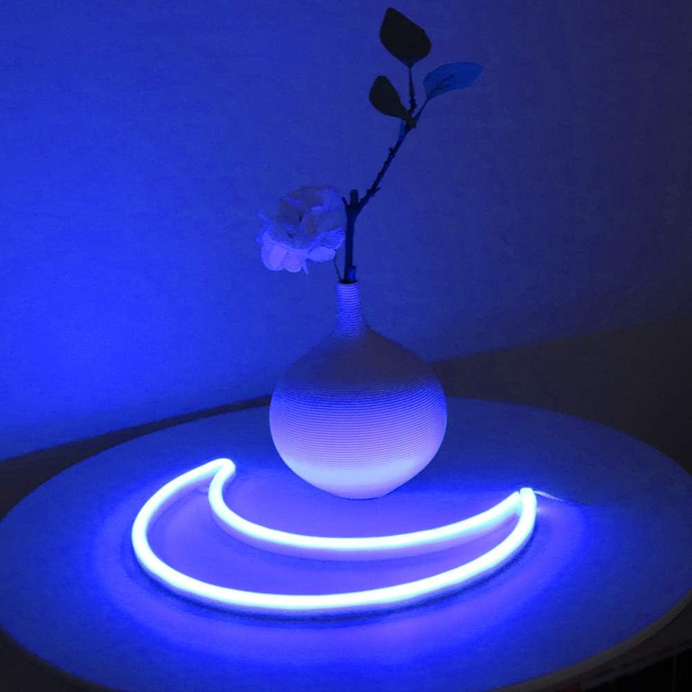 LED Pink Moon Neon Light, Cute Neon Moon Sign,Christmas Room Decor Battery or USB Powered 5V Art LED Decorative Lights Night Lights Indoor for Home, Bedroom, Office,Dorm,Party (Pink Moon) - Gapo Goods - 
