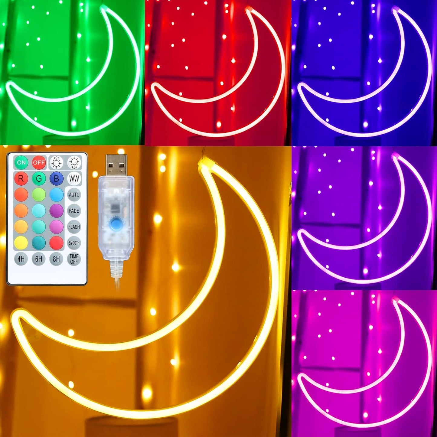 LED Pink Moon Neon Light, Cute Neon Moon Sign,Christmas Room Decor Battery or USB Powered 5V Art LED Decorative Lights Night Lights Indoor for Home, Bedroom, Office,Dorm,Party (Pink Moon) - Gapo Goods - 