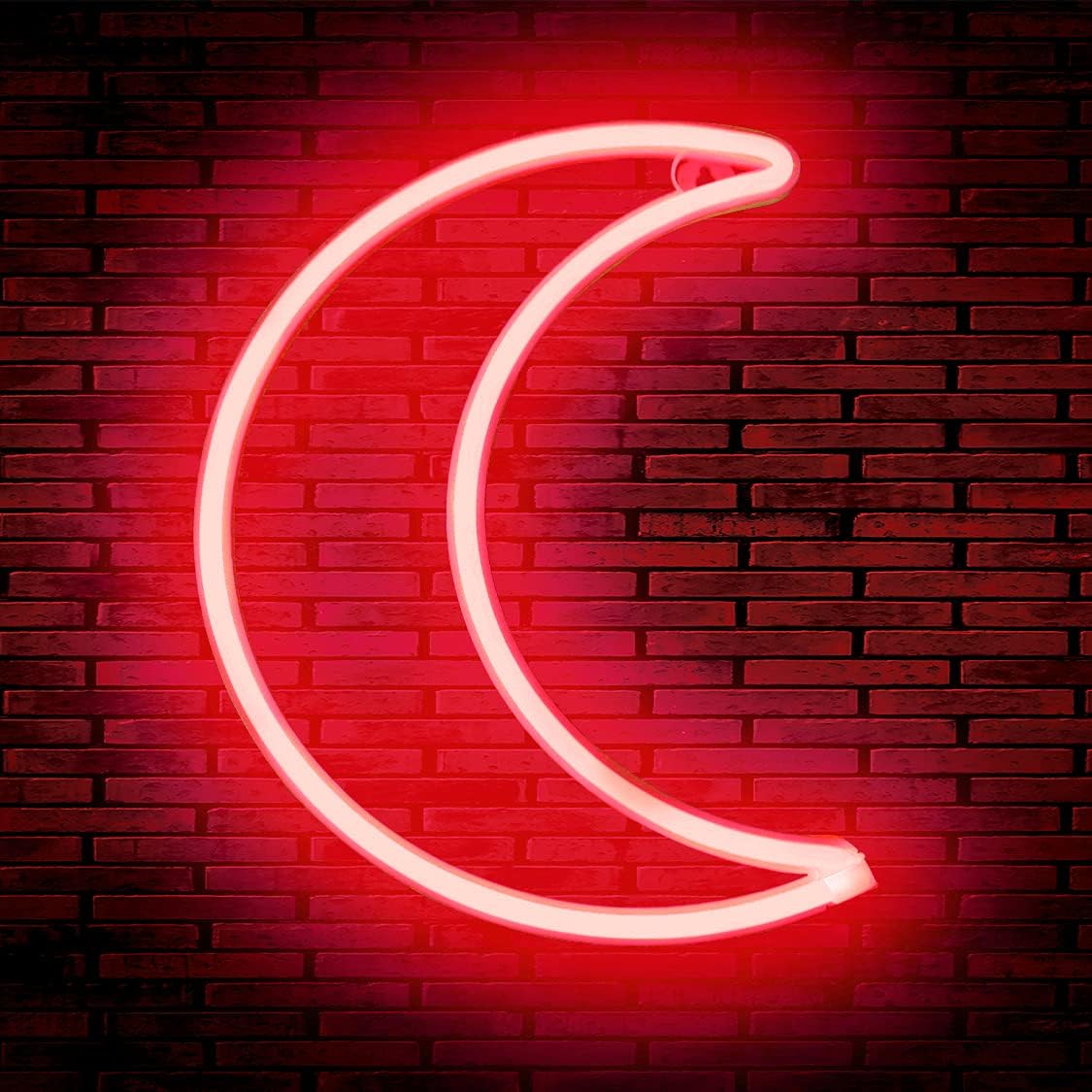 LED Pink Moon Neon Light, Cute Neon Moon Sign,Christmas Room Decor Battery or USB Powered 5V Art LED Decorative Lights Night Lights Indoor for Home, Bedroom, Office,Dorm,Party (Pink Moon) - Gapo Goods - 
