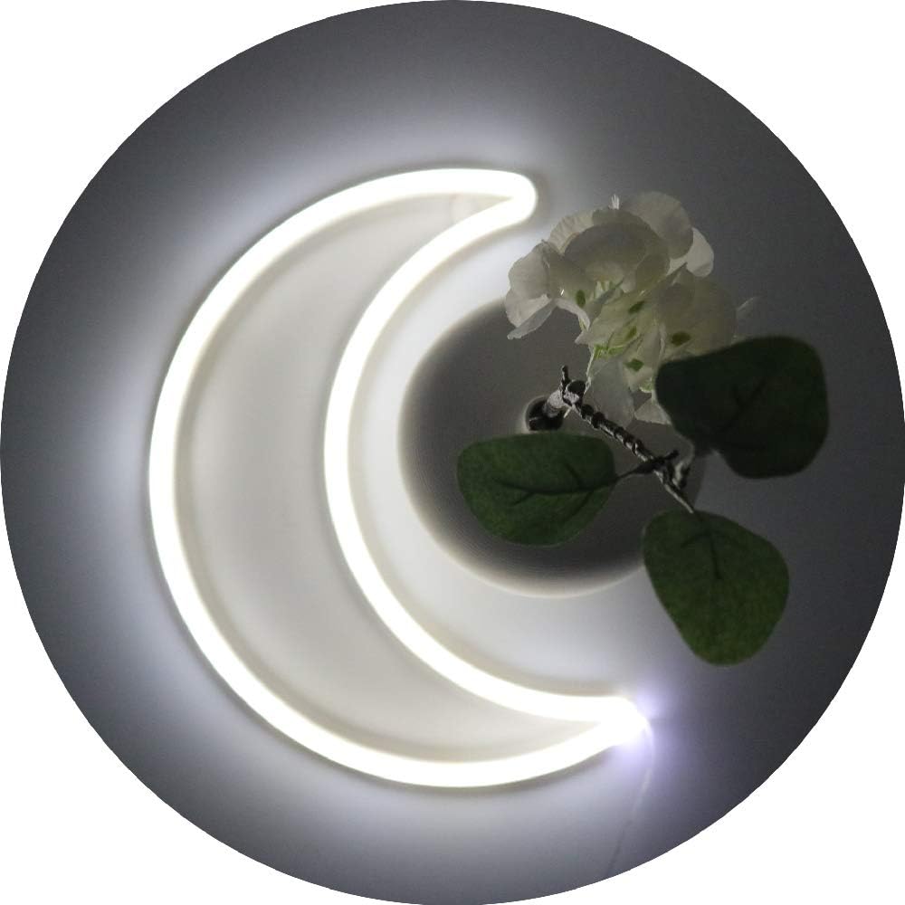 LED Pink Moon Neon Light, Cute Neon Moon Sign,Christmas Room Decor Battery or USB Powered 5V Art LED Decorative Lights Night Lights Indoor for Home, Bedroom, Office,Dorm,Party (Pink Moon) - Gapo Goods - 