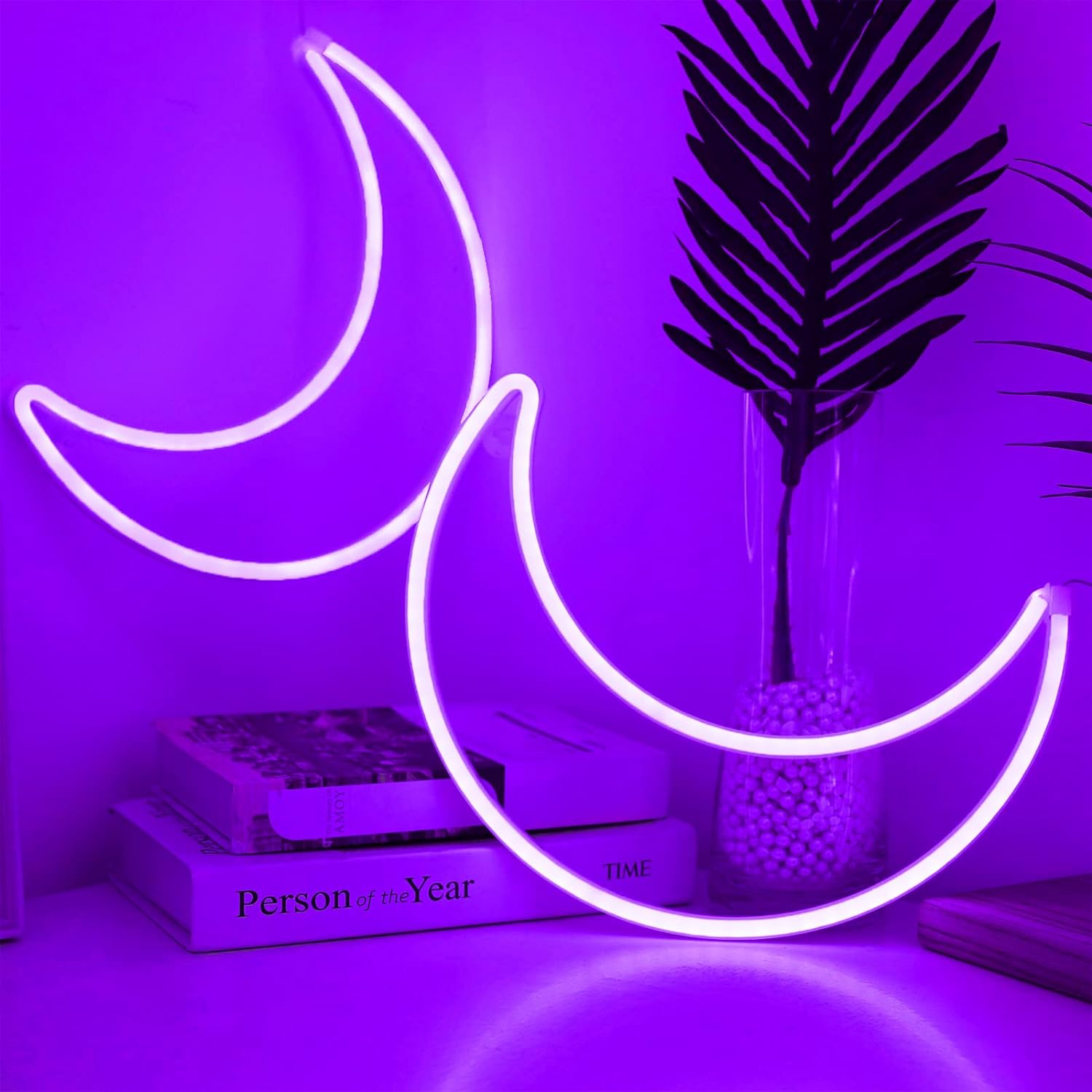 LED Pink Moon Neon Light, Cute Neon Moon Sign,Christmas Room Decor Battery or USB Powered 5V Art LED Decorative Lights Night Lights Indoor for Home, Bedroom, Office,Dorm,Party (Pink Moon) - Gapo Goods - 