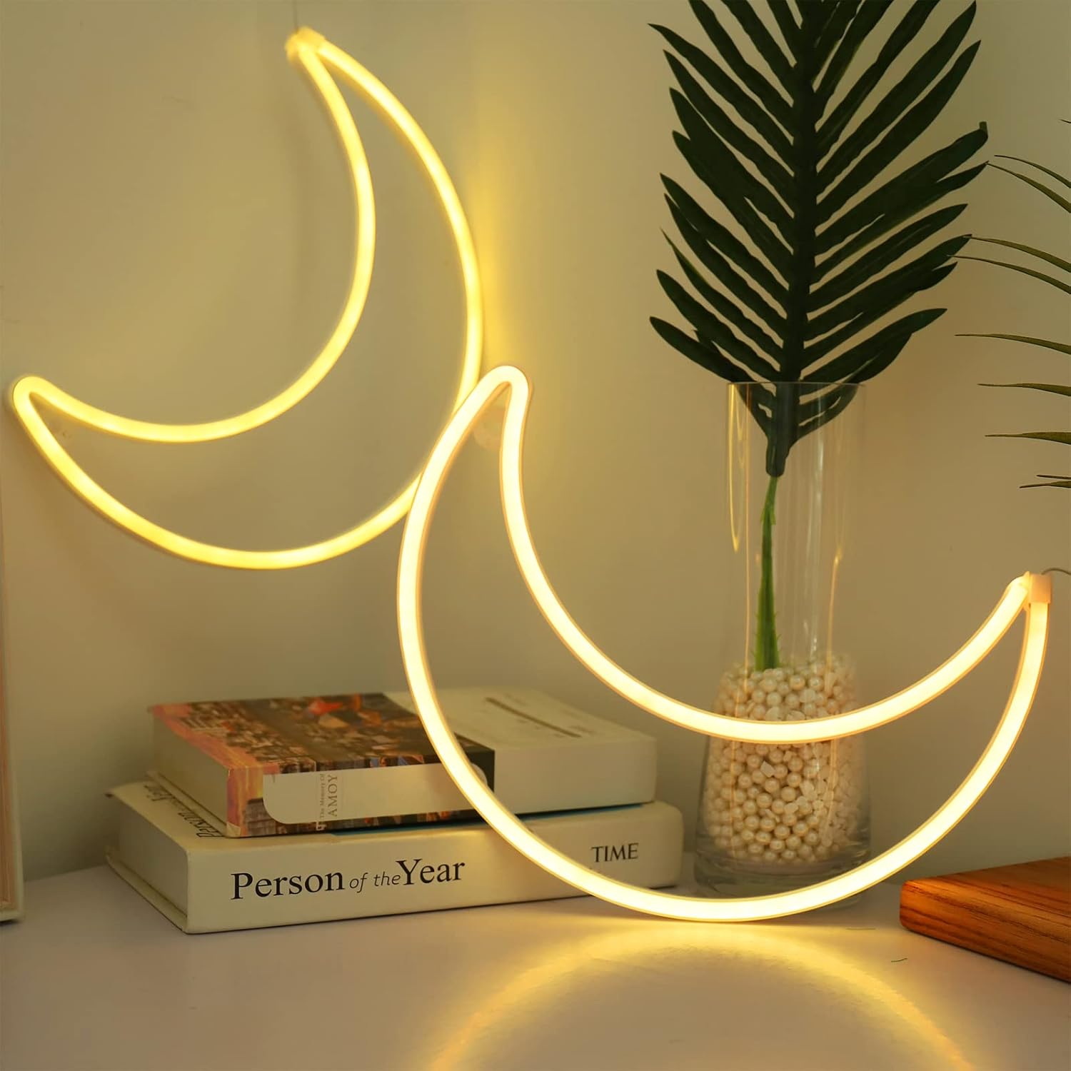 LED Pink Moon Neon Light, Cute Neon Moon Sign,Christmas Room Decor Battery or USB Powered 5V Art LED Decorative Lights Night Lights Indoor for Home, Bedroom, Office,Dorm,Party (Pink Moon) - Gapo Goods - 