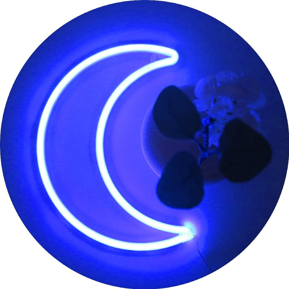 LED Pink Moon Neon Light, Cute Neon Moon Sign,Christmas Room Decor Battery or USB Powered 5V Art LED Decorative Lights Night Lights Indoor for Home, Bedroom, Office,Dorm,Party (Pink Moon) - Gapo Goods - 