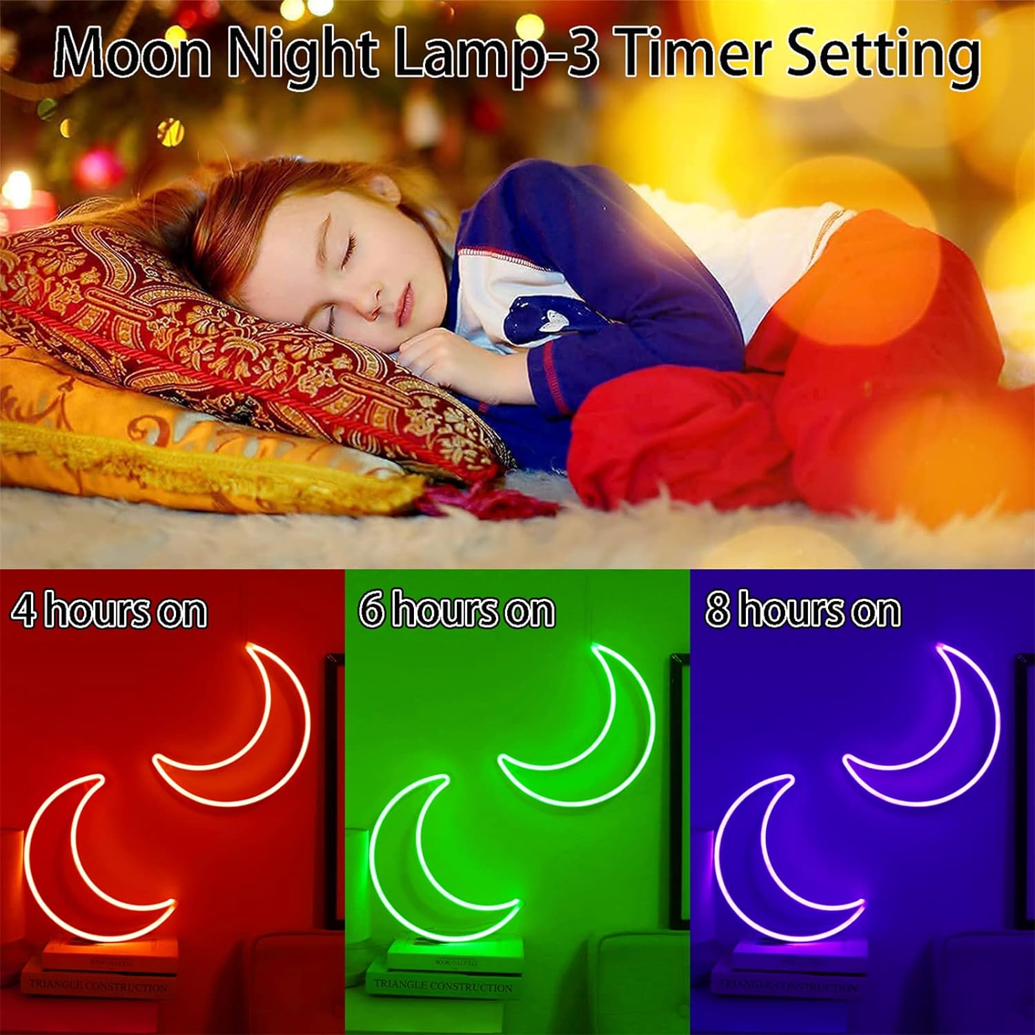 LED Pink Moon Neon Light, Cute Neon Moon Sign,Christmas Room Decor Battery or USB Powered 5V Art LED Decorative Lights Night Lights Indoor for Home, Bedroom, Office,Dorm,Party (Pink Moon) - Gapo Goods - 