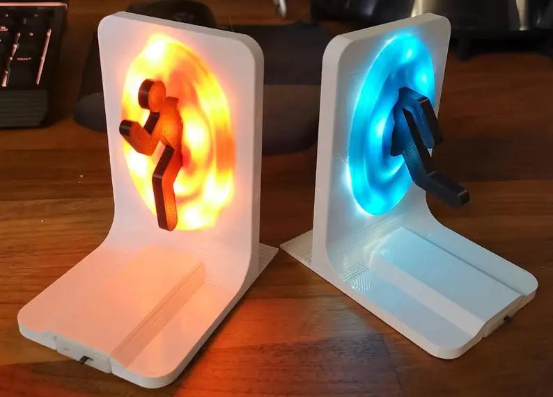 LED Portal Bookends - Light Up - Xbox PS4 PS5 Books Games Movies Stand Ornament - Gapo Goods - 